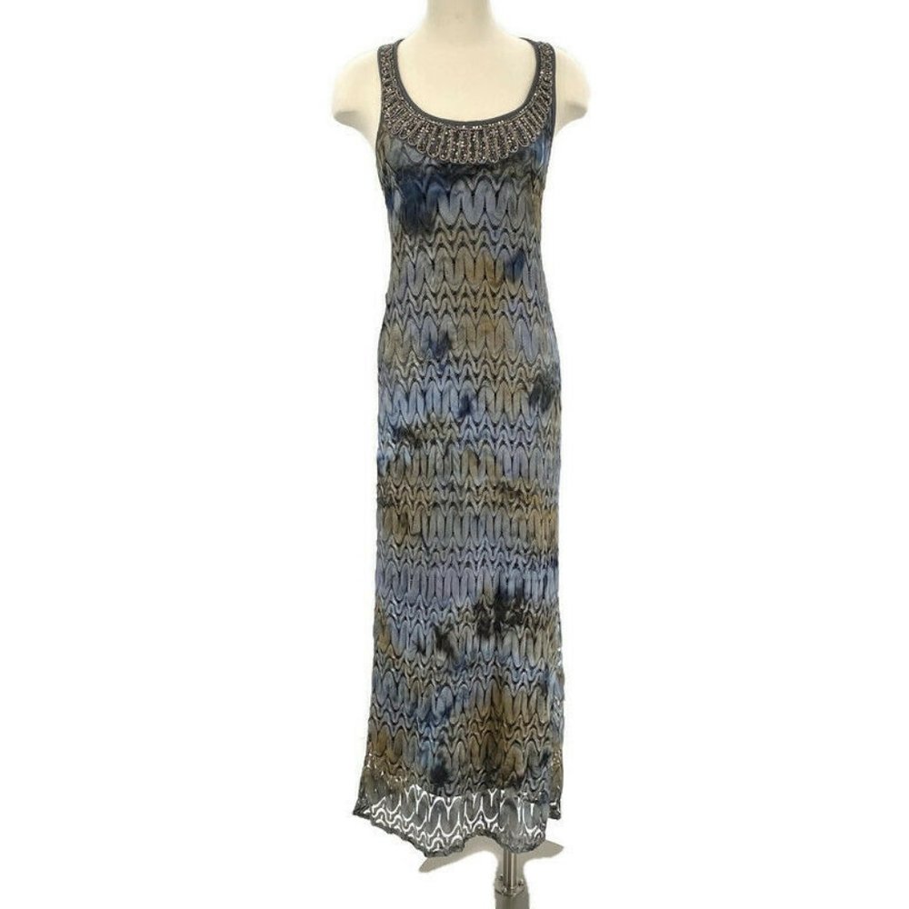 Boston Proper Muse Maxi Dress Lace Crochet Beaded
